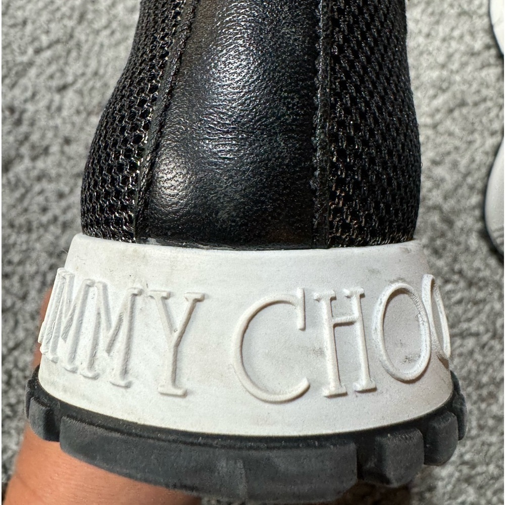 Jimmy Choo Andrea Bungee Lace Slip On Sneakers - black/metallic Size 7.5 US - Picture 3 of 12